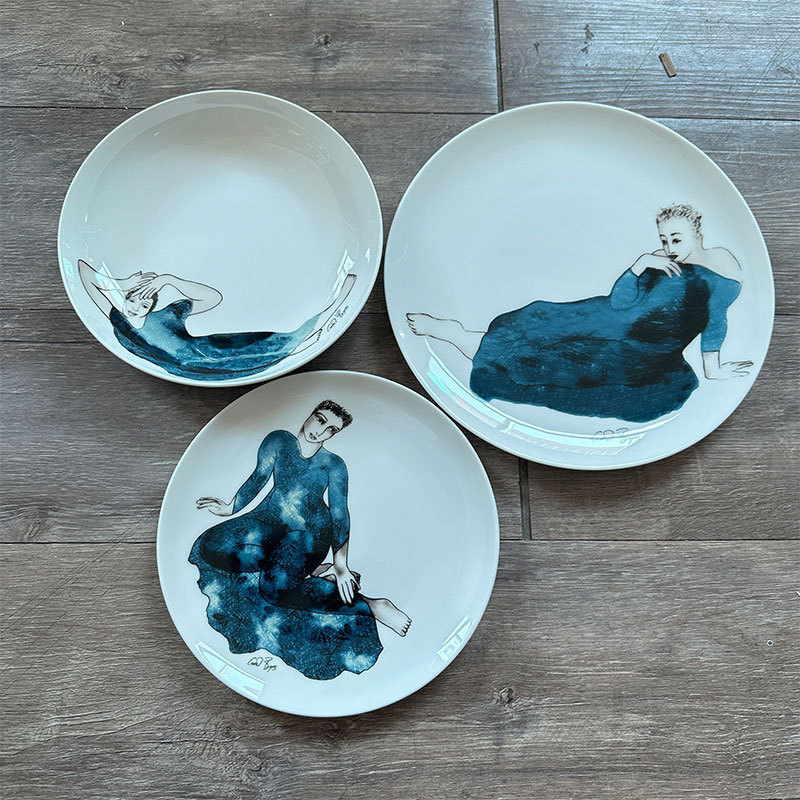 South African Character Creative Art Bone China Decorative Plate Salad Fruit Plate Crafts Tableware Set