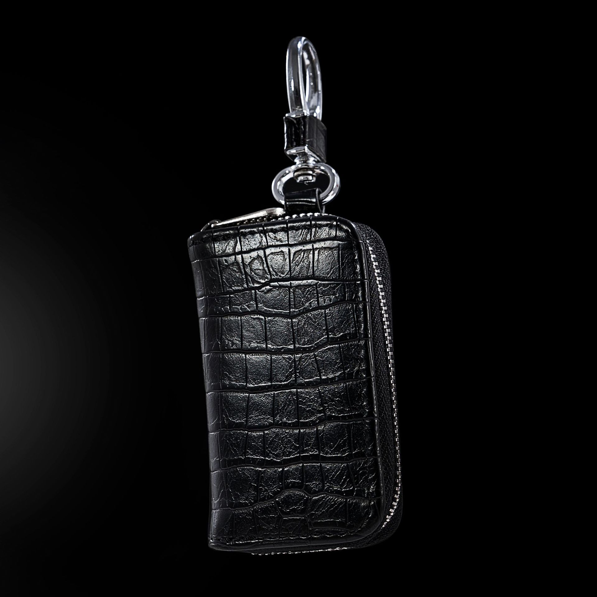 Nuevos hombres de cocodrilo patrón coche clave caso europeo y americano estilo de negocios cremallera llavero cintura colgando clave caso
