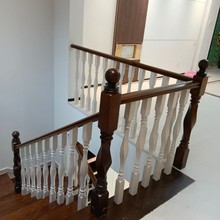 新款实木扶手栏杆室内楼梯立柱整体成品烤漆楼梯新中式