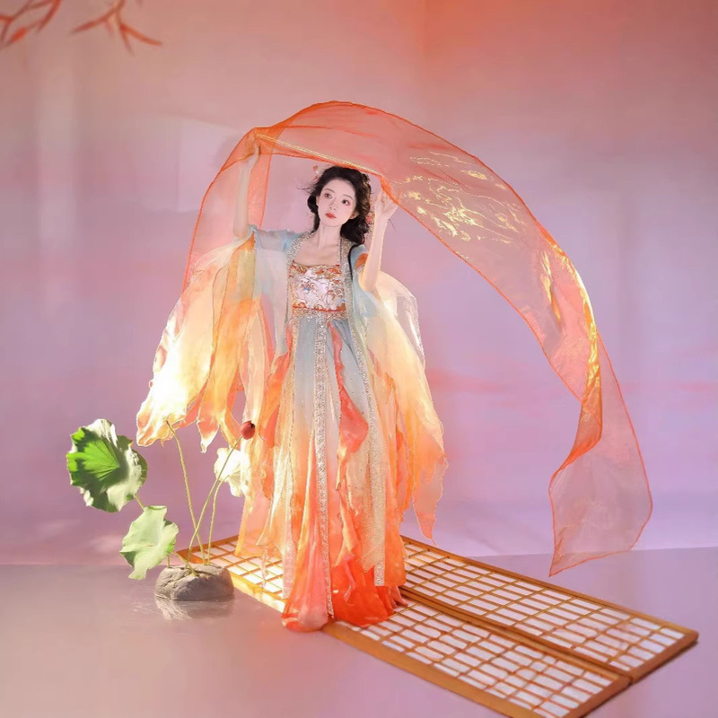 Hanfu Women's Tang Style Chest Chebula Dress Suit Heavy Industry Embroidered Butterfly Big Sleeve Shirt National Style Super Fairy Summer Princess Dress