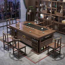 實木茶桌椅組合新中式辦公室茶幾茶具套裝家用一桌五椅功夫泡茶台