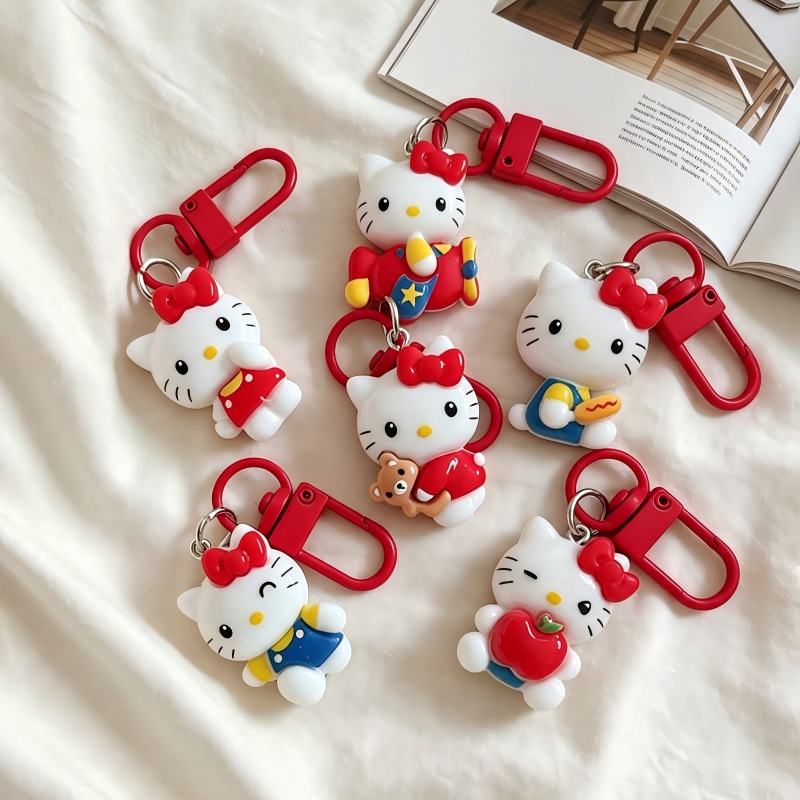 New cartoon KT cat keychain pendant, cute and girly bag decoration, student backpack accessory, gift for best friends New cartoon KT cat keychain pendant, cute and girly bag decoration, student backpack accessory, gift for best friends