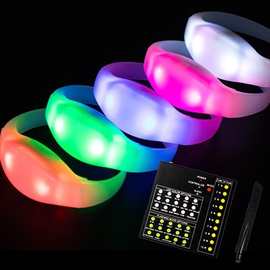 批发演唱会LED发光手环DMX遥控演唱会闪光手环助威RGB发光手环