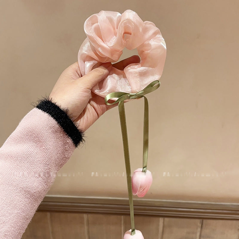 A principios de primavera flores exquisitas lingüetas anillo de cabello chicas salen 2024 nuevo tocado de cabello de correa de cabello