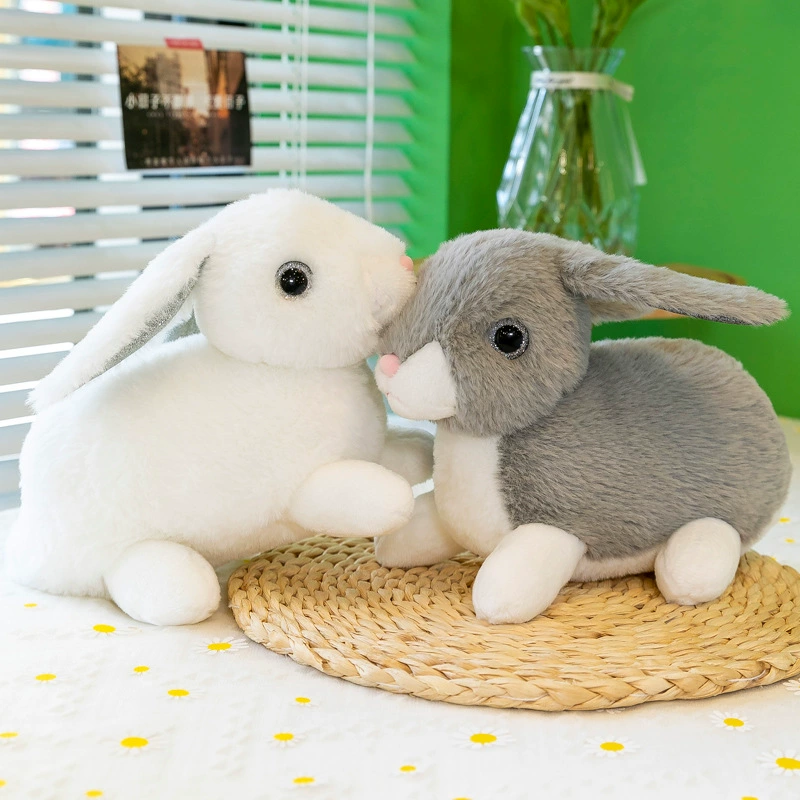 Настоящий реалистичный плюшевый кролик Дуду для детей, успокаивающая мягкая игрушка-компаньон, белый кролик, плюшевая игрушка для девочек.