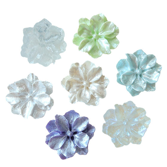 Vintage Pearlescent Three-dimensional Five-petal Flower Resin Accessories DIY Phone Case Hairpin Material Flower Accessories