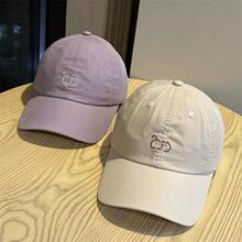 新款马卡龙可爱卡通刺绣软檐棒球帽女大头围显脸小百搭学生防晒潮