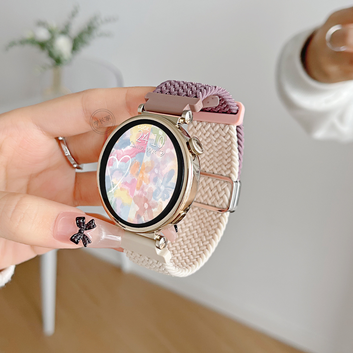 이중 섹션 땋은 자기 흡입 - 별빛 연기 보라색