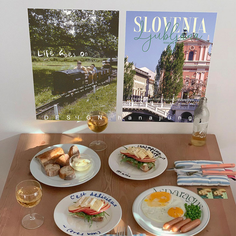 Paris holiday poster, retro French photography, romantic art decoration painting, Korean ins style blogger photo props