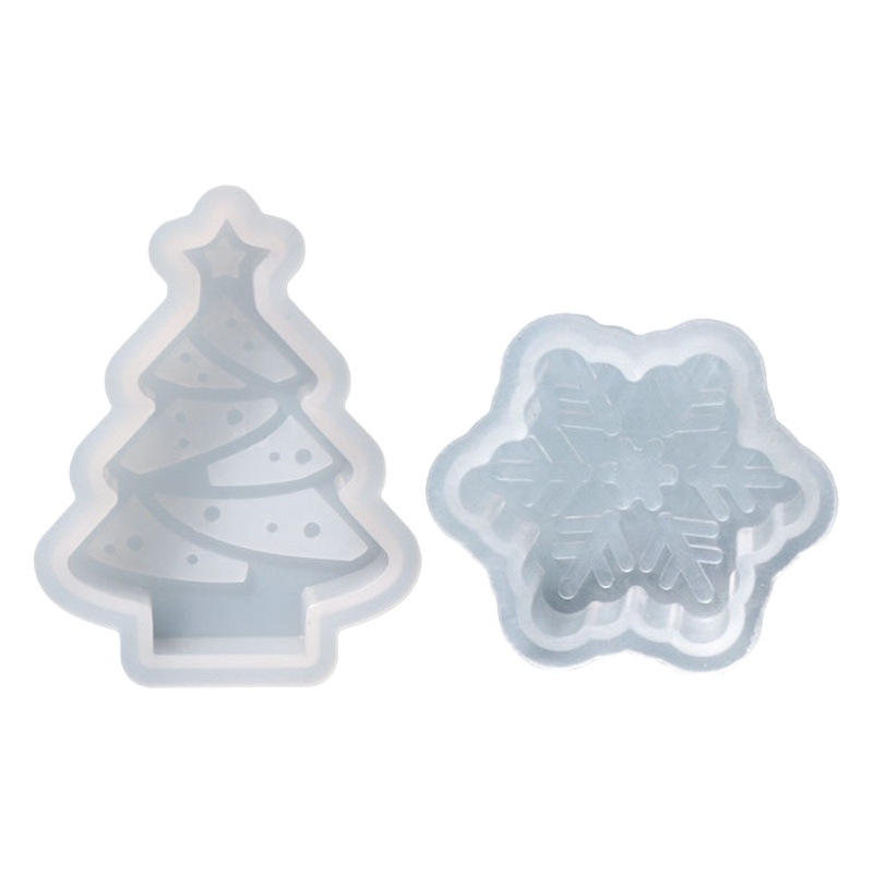 Orgulloso molde epoxi bricolaje Navidad copo de nieve vela molde de silicona yeso adornos de aromaterapia transfronteriza exclusiva