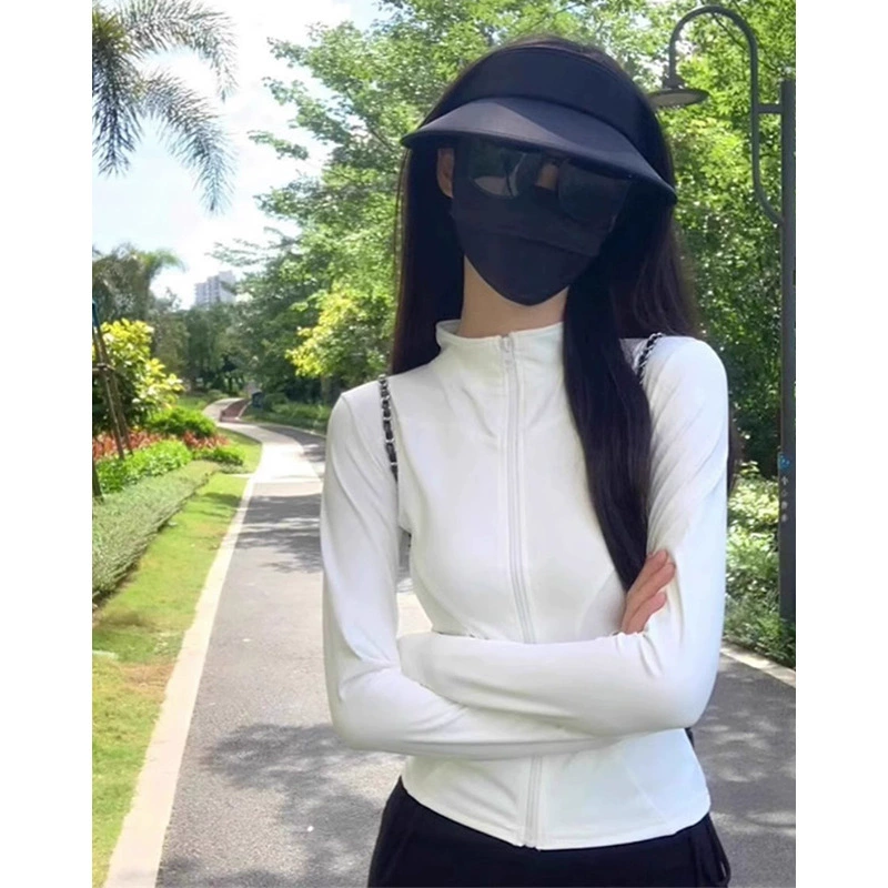 Белая фитнес-быстротушилка женская летняя анти-УФ-одежда для йоги с длинными рукавами новый спортивный топ на открытом воздухе