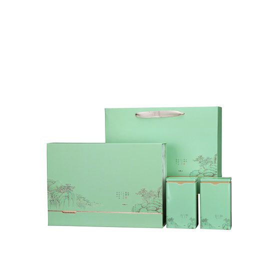 Green tea packaging box empty gift box half a kilo a kilo of mountain clouds and mist before Ming Longjing tea gift box empty box can be printed LOGO
