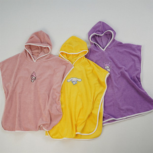 Children's bath towel baby absorbent hooded beach towel boys and girls swimming bath cotton cape hooded bathrobe cotton