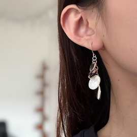 明星同款欧美时尚气质百搭亮片豹纹亚克力耳环轻奢高级感长款耳饰