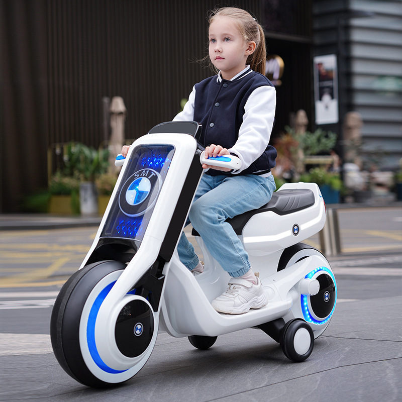 Nuevos niños de la motocicleta eléctrica puede sentarse doble niños y niñas bebé triciclo carga grande coche juguete