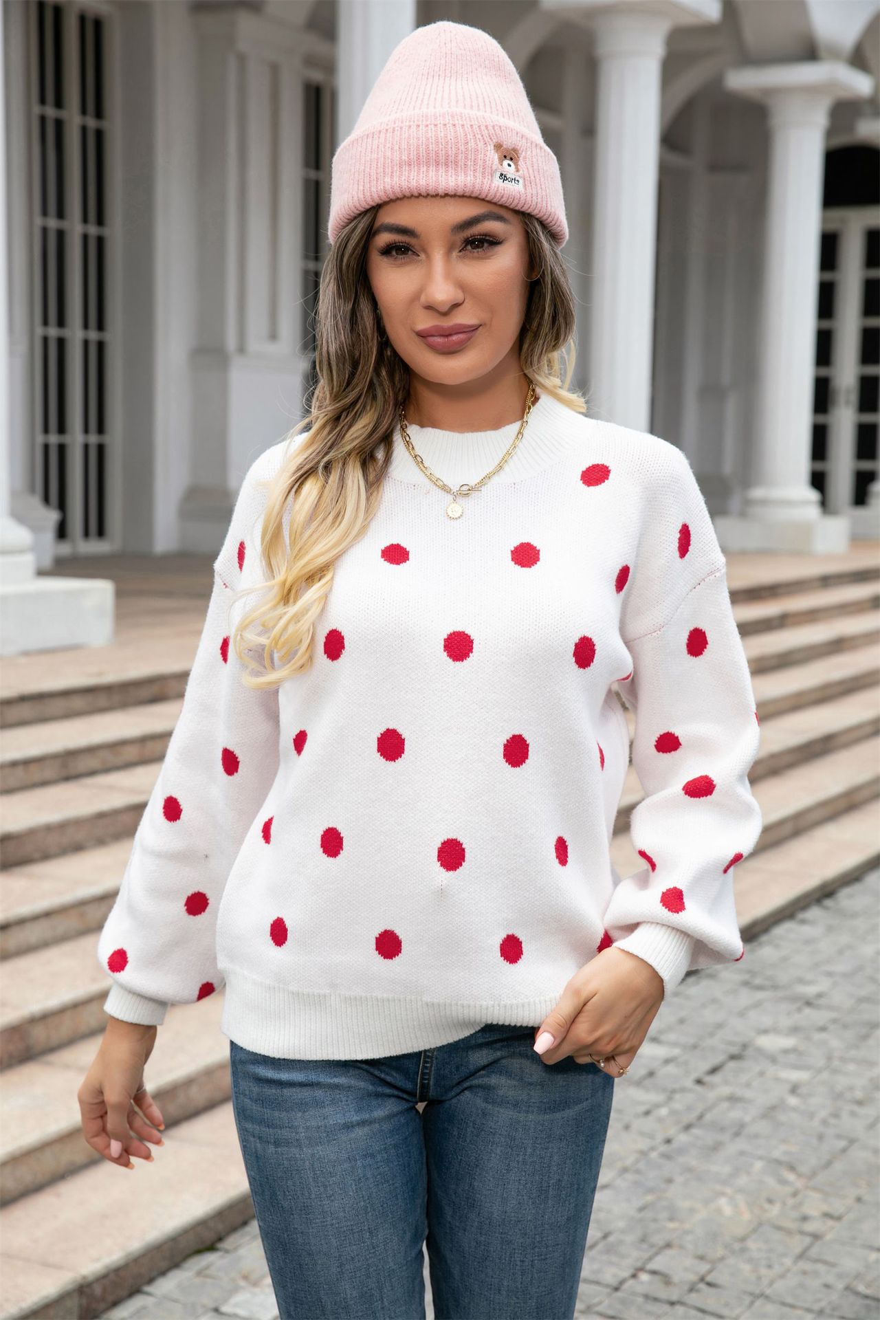 Suéter de punto con lunares de talla grande, novedad de primavera 2026, moda de comercio exterior europeo y americano, superventas transfronterizo en Amazon image 10