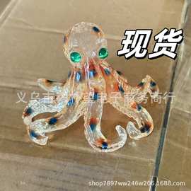 跨境crystal sea creature figurine水晶海洋生物雕像树脂摆件