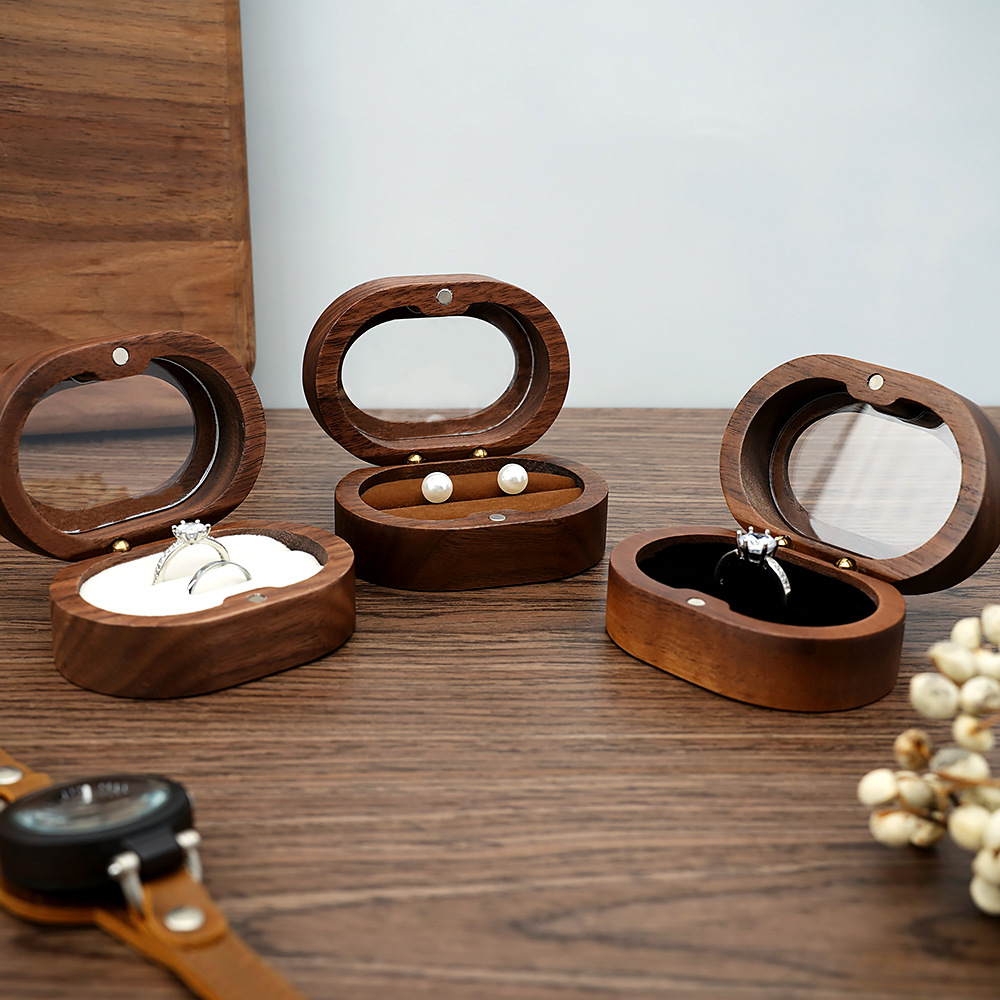 Jewelry Boxes Classification 1 Piece Quantity Engagement Occasion Vintage Style Oval Wood Jewelry Boxes