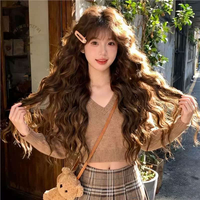 假发女法式羊毛卷长卷发秋冬慵懒感网红可爱时尚自然仿真全头套女