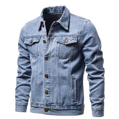 Cross-Border Foreign Trade Spring New Men's Slim Denim Jacket Korean Style Large Size Fashion Casual Cardigan Denim Jacket