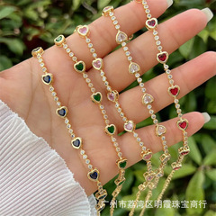 マルチスタイルの銅メッキ18kゴールドダイヤモンドジルコンのブレスレット