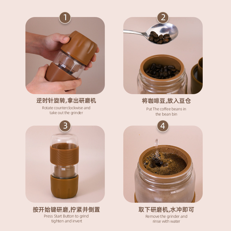 咖啡豆研磨机电动磨豆机咖啡研磨机器小型家用手磨咖啡机电动便携|undefined