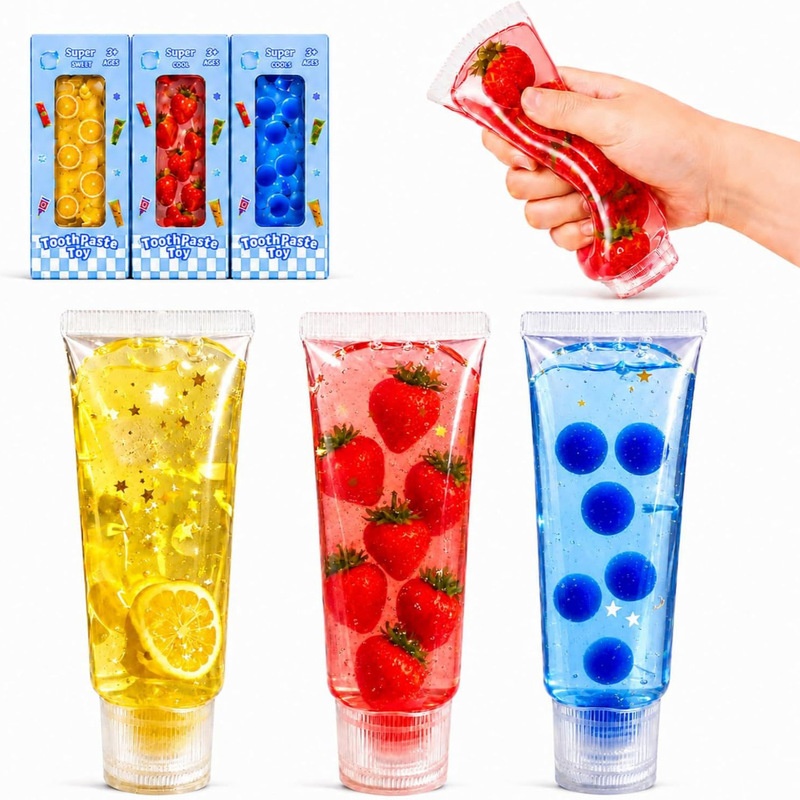 Cross-border new squeeze-and-play Vaseline fruit toothpaste stress-relief toy, moldable and customizable, wholesale Cross-border new squeeze-and-play Vaseline fruit toothpaste stress-relief toy, moldable and customizable, wholesale
