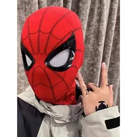 Маска Забавная маска Головной убор Шляпа Детская игрушка Электрический мигающий Человек-паук Глаза Подвижный шлем