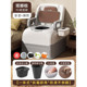 Brown-pu soft cushion + [solid bucket + squat toilet] +