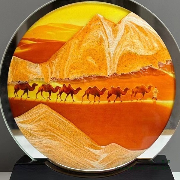 3D 立体流砂絵画装飾品中国風古代アート砂時計リビングルーム寝室オフィス家の装飾教師|undefined