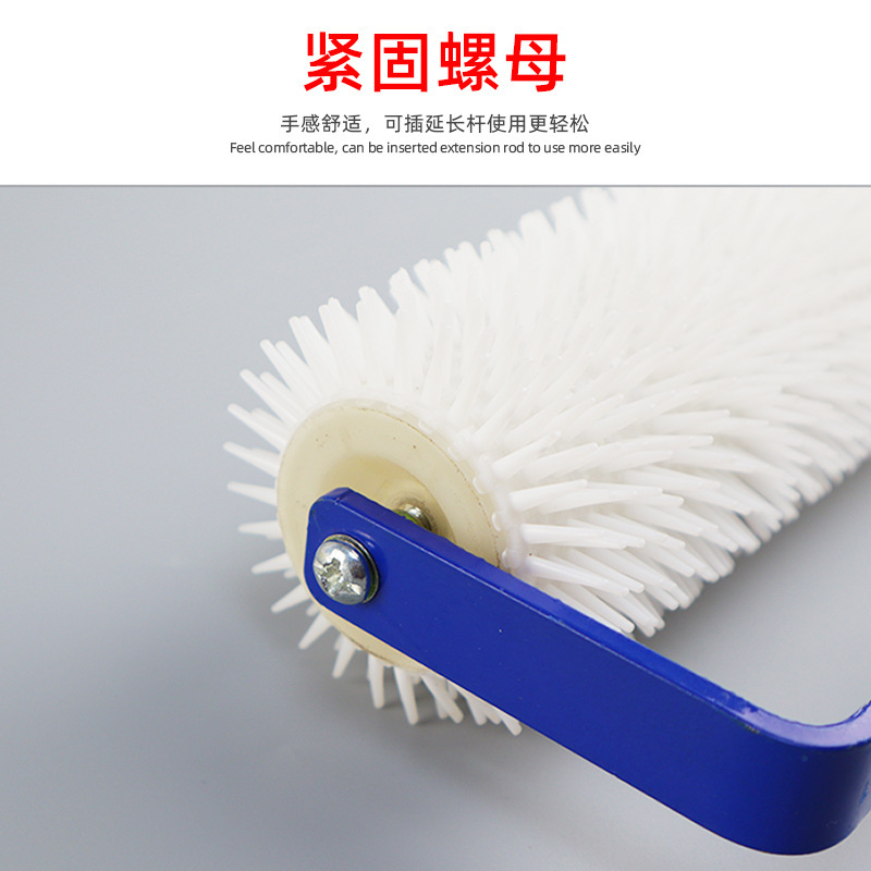 Rodillo de desespuma cepillo herramienta de pintura de piso auto-nivelación cilindro de desinflación de cemento cepillo de aguja rodillo auto-nivelación rodillo de desespuma