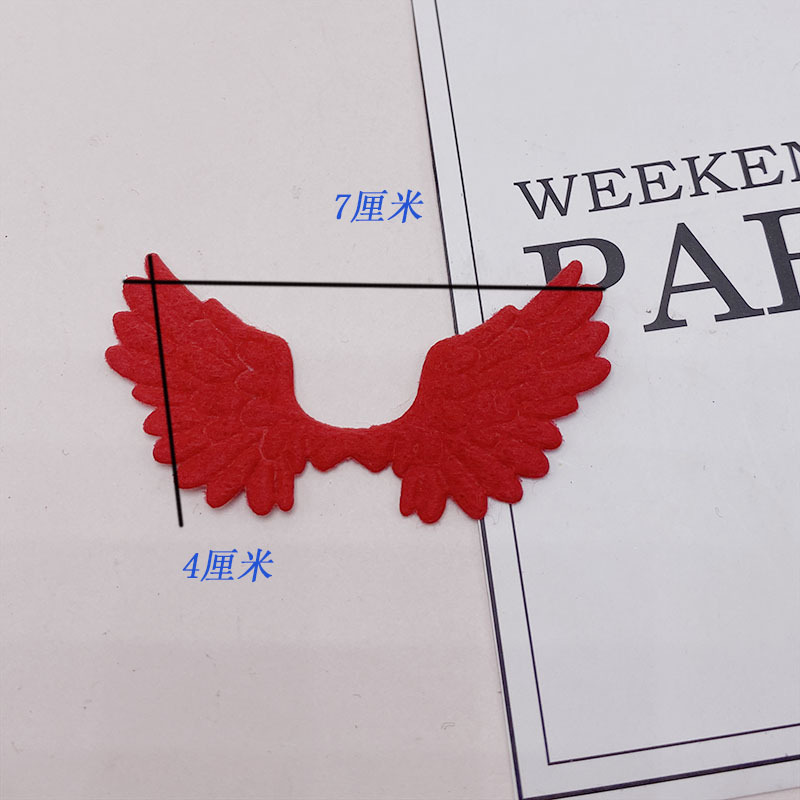 Ultrasónico fieltro alas de Ángel niños dibujos animados DIY pelo accesorios horquilla juguete muñeca ropa sombrero Accesorios