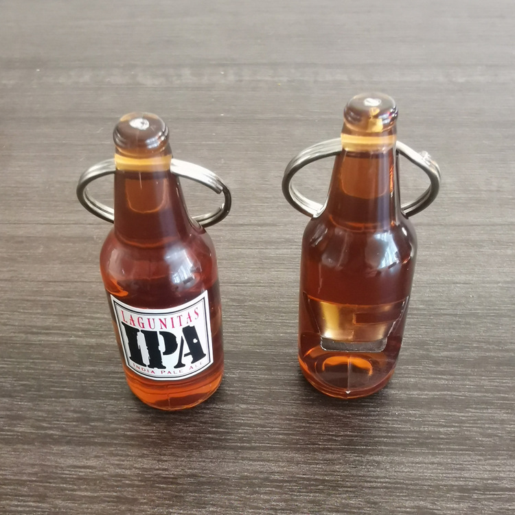 Botella de vino tridimensional llavero abrebotellas creativo llavero abridor de botellas de cerveza abridor de botellas de plástico ABS colgante de fábrica