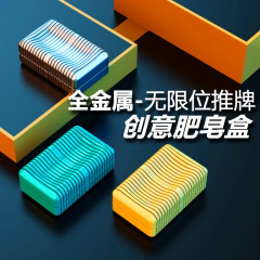 裁断爵の新商品の石けんの箱の無限の位は札の全金属を押しておもちゃの指先のこまをほどいて遊びます。