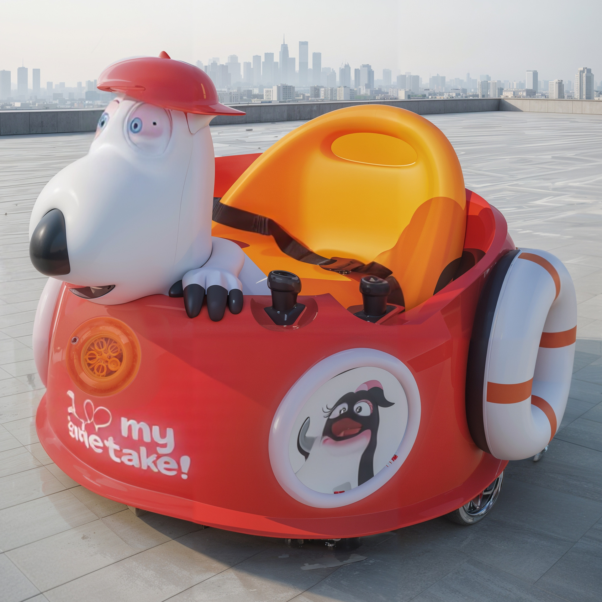 Coche de choque eléctrico divertido para puestos comerciales se puede sentar en el coche de atracción cuadrado de deriva de burbujas de cuatro ruedas