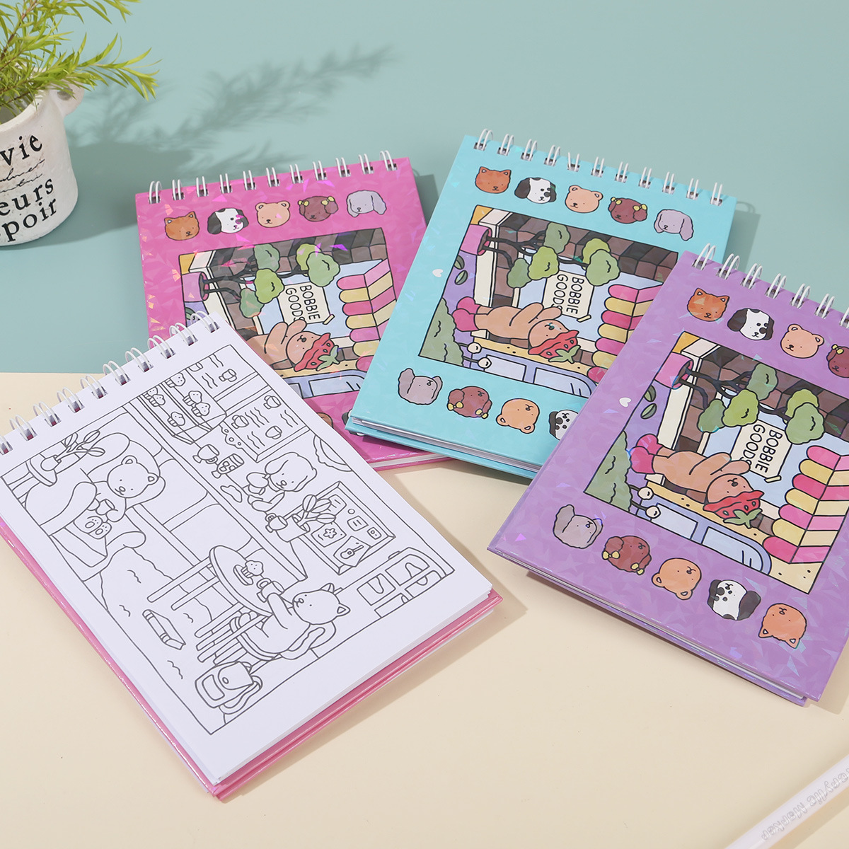 Cross-Border Popular Bear Drawing Book, Special Art Drawing Book for Primary School Students, Special Coloring and Drawing Book for Kindergarten