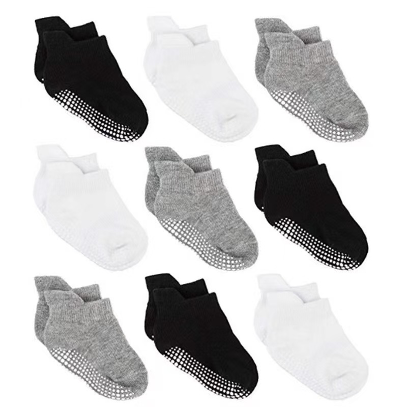 跨境电商春秋防滑点胶袜畅销款宝宝袜子男女童棉船袜儿童袜子批发