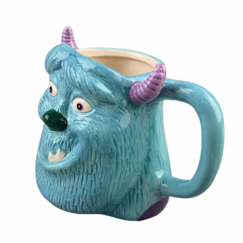 Selección estricta de monstruos Sullivan azul monstruo de pelo de cerámica taza encantadora muñeca juego 3D alrededor de un pequeño monstruo taza de agua