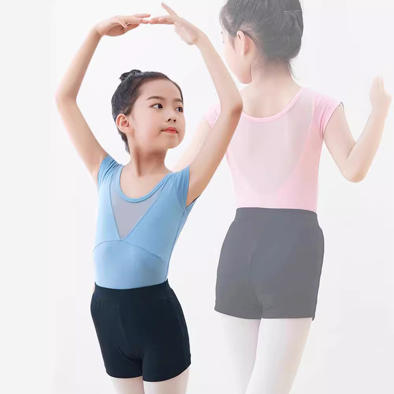 Children's Dance Clothes Girls' Dance Practice Clothes Dance Three-point Pants Girls' Short-sleeved Practice Clothes Examination Gymnastics Clothes