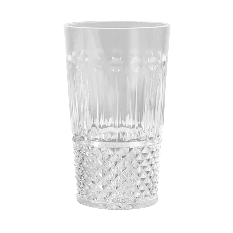 Cruz-Frontera de diamante caliente taza de té de jugo transparente taza de cerveza de plástico transparente resistente a la rotura