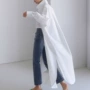 韩国中长款长袖立领衬衫