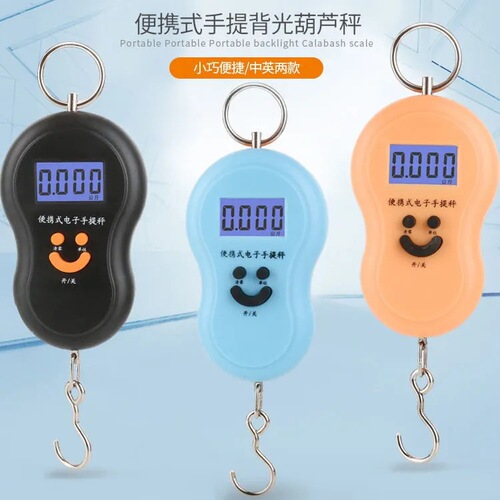 Portable Electronic Scale, Household Small Scale, Spring 50KG High Precision Mini Foldable Courier Scale Hook Vegetable Hanging Scale