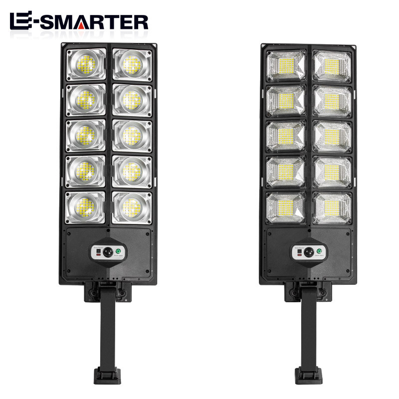 Transfronterizo nuevo LED luz fuerte lámpara de calle pequeña lámpara de calle de doble fila lámpara de jardín solar lámpara de calle de inducción iluminación al aire libre