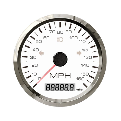85mm Universal Gps: automobile instrument - white-dial-stainless-steel-bezel-160mph