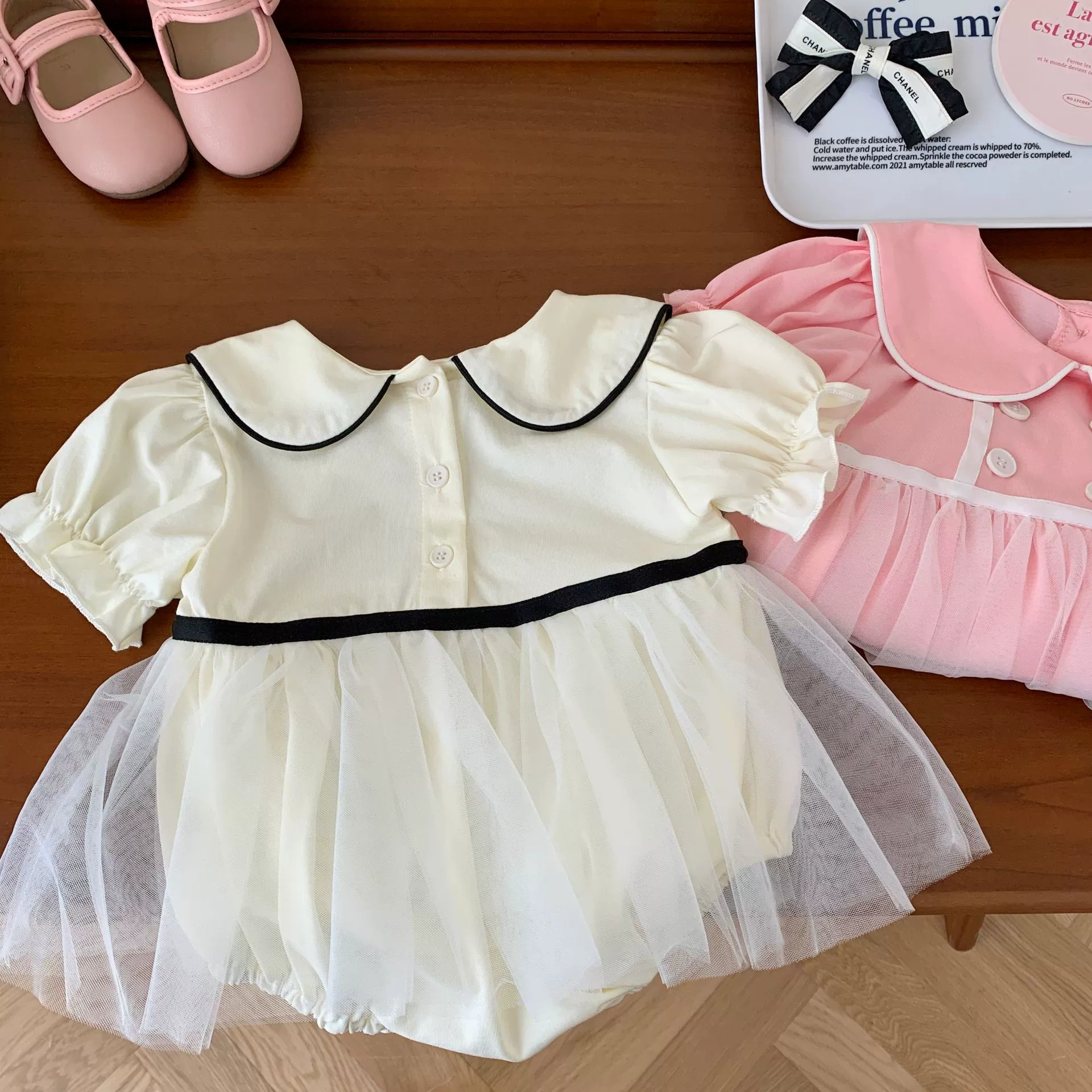 Боди для малыша, милая куколка, 0-2 года, с коротким рукавом, кукольный воротник