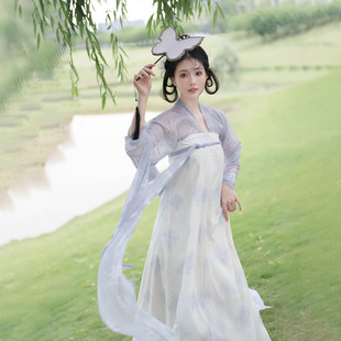 [Huaxianfu] Original Han Dynasty Women's Tang-Style Double-Breasted Top, Spring and Summer Chest-Length One-Piece Skirt