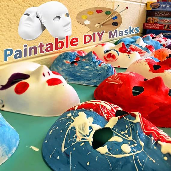 Amazon venta caliente Halloween blanco máscara de pulpa para hombres y mujeres fiesta veneciana máscara de mascarada