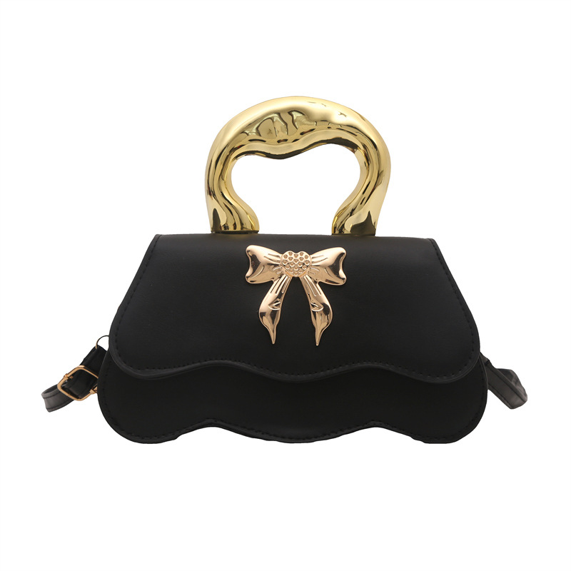 Bolso de arco ondulado damas 2024 nuevo otoño invierno bolso de hombro color caramelo estilo extranjero bolso de mochila elegante
