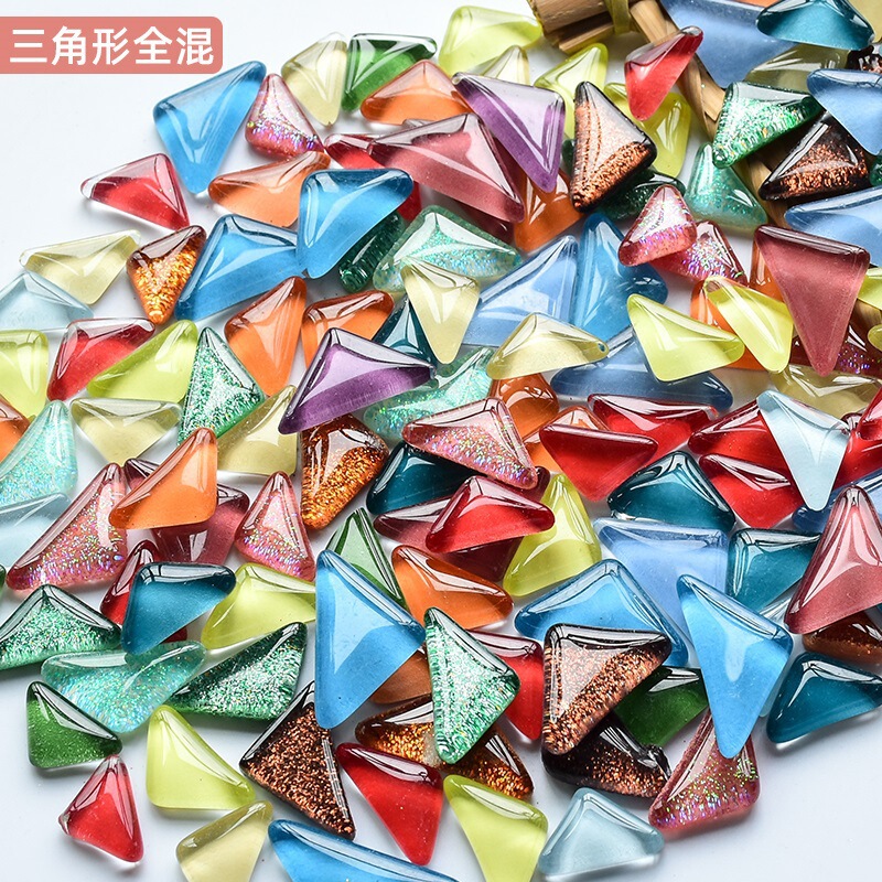 混合モザイク diy 手作りフリーストーンクリエイティブ生産材料カラークリスタルガラスルース粒子装飾自己粘着|undefined