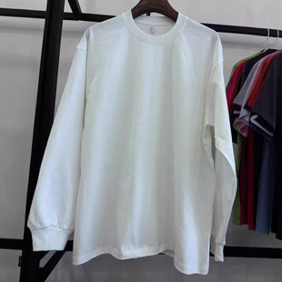 260g thread long sleeve US version lazy wind round neck T-shirt spring and autumn new casual printed logo cultural shirt base shirt